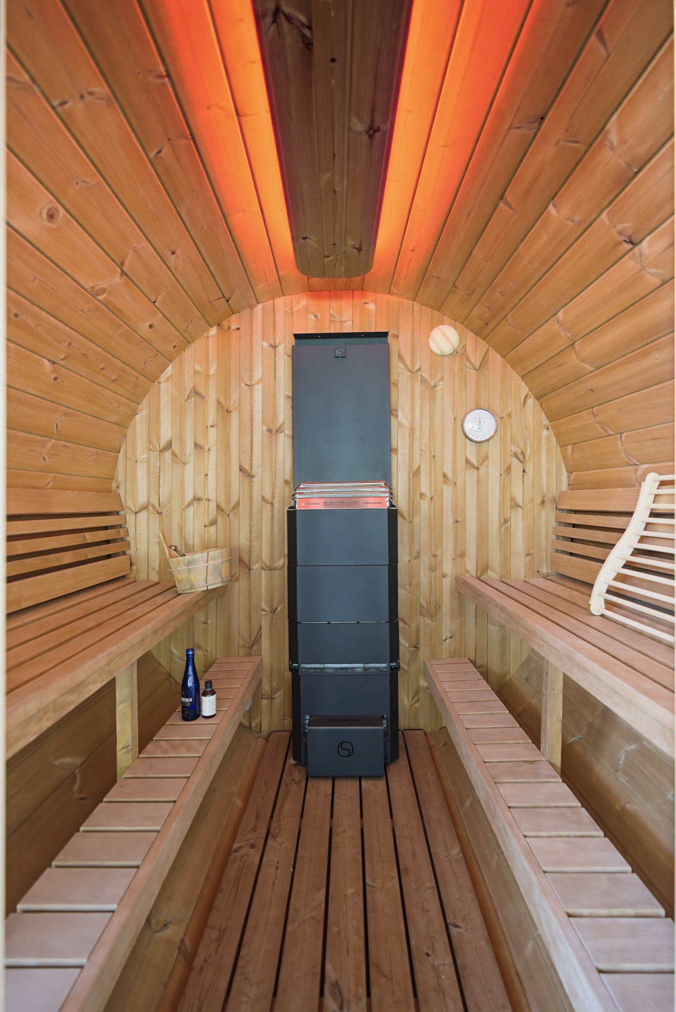 Cedar sauna interior